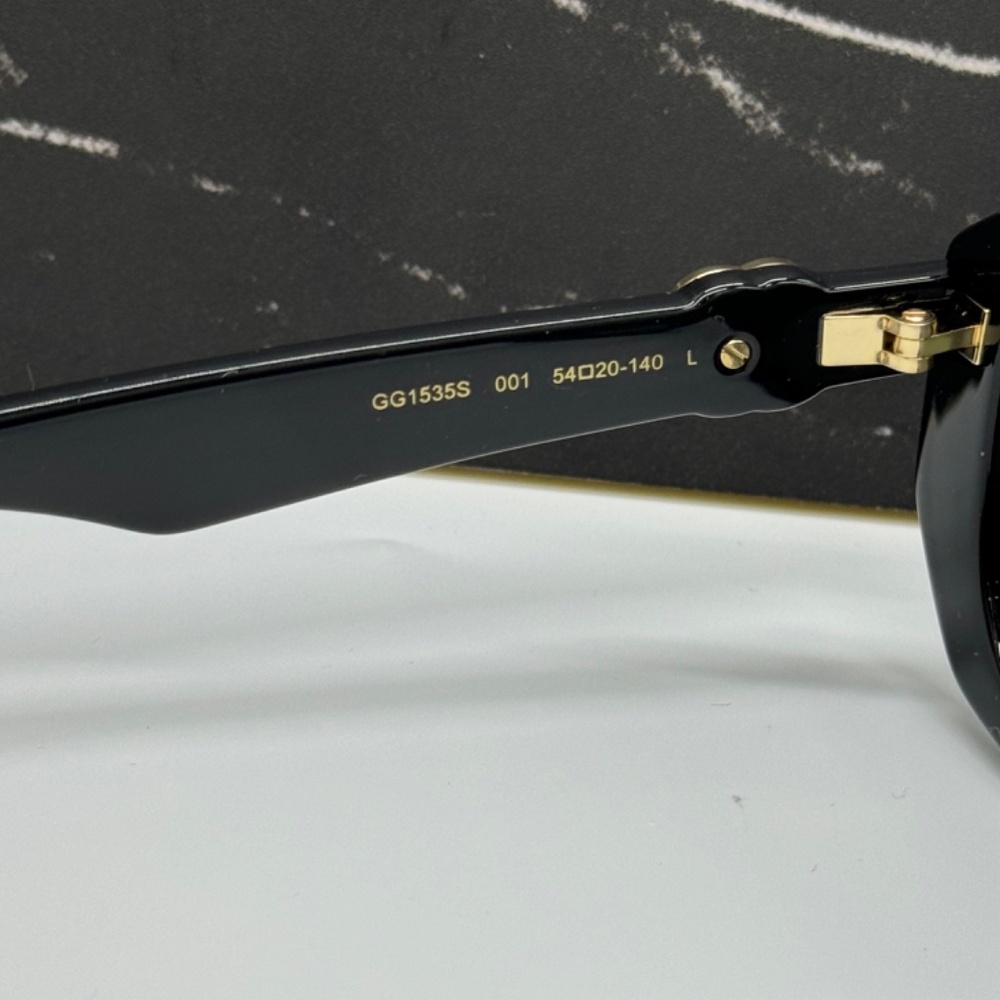 NEW GG1535S 001 GUCCI BLACK GREY GEOMETRIC WOMEN SUNGLASSES GUCCI - Picture 9 of 12